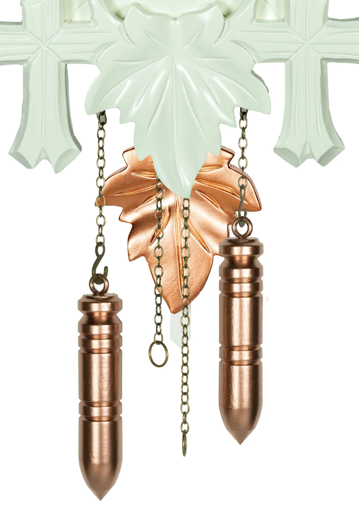 Moder White-Rose Gold Minimalistic Battery/Quartz Cuckoo Clock made by Trenkle Uhren