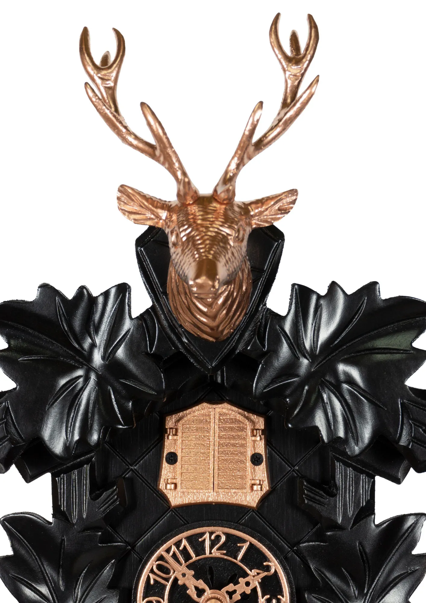 Moder Black-Rose Gold Minimalistic Battery/Quartz Cuckoo Clock made by Trenkle Uhren