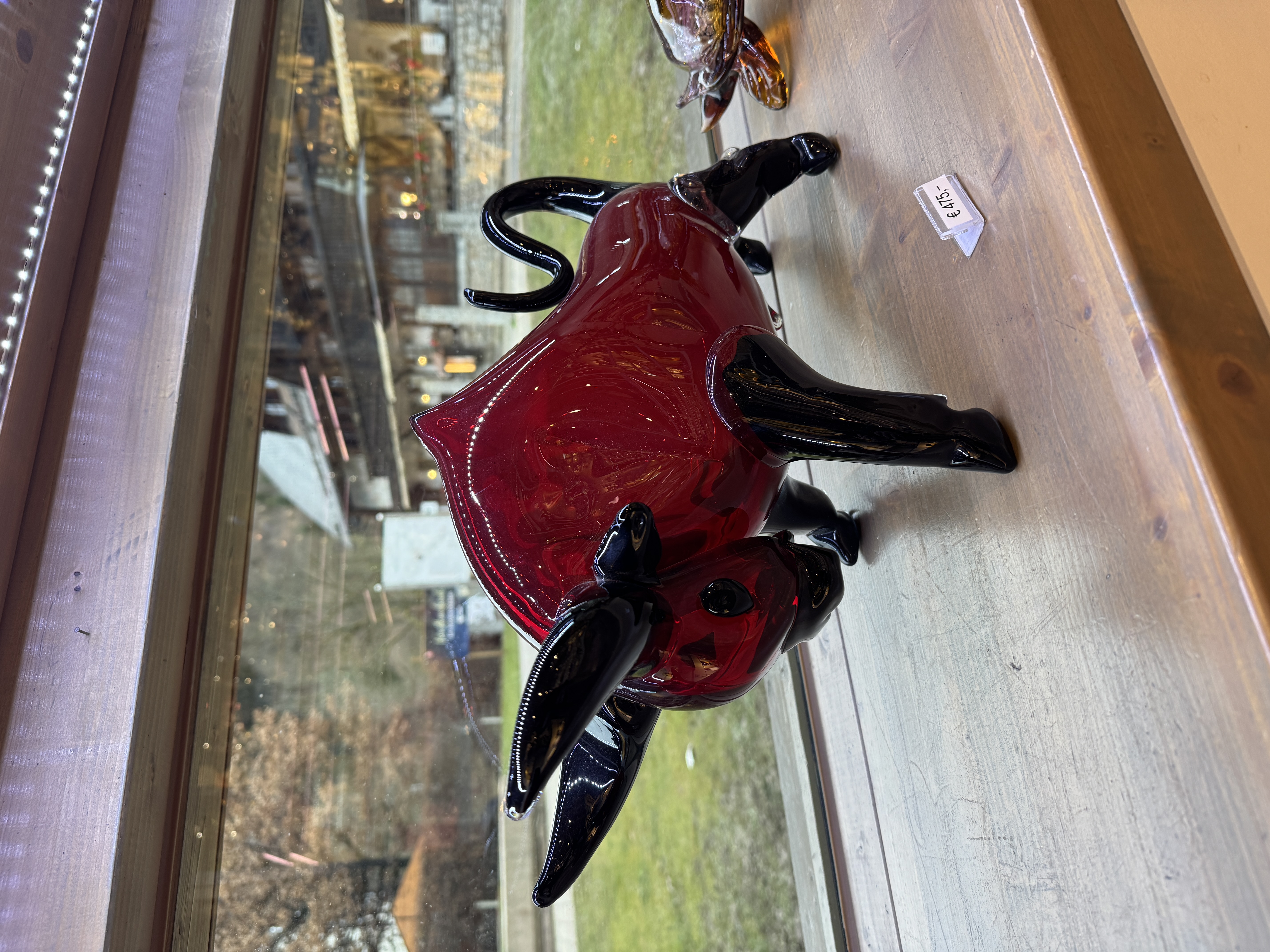 Glasstier Rot-Schwarz