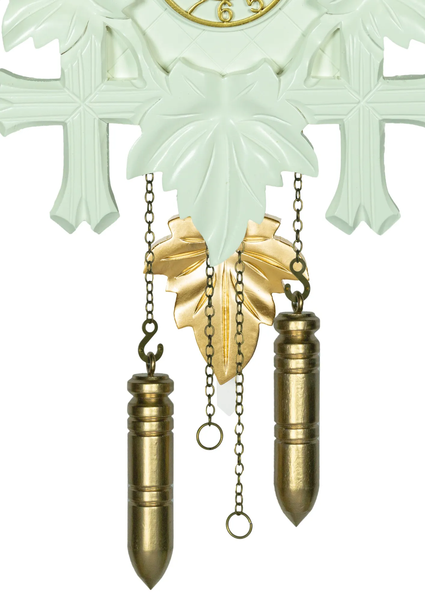 Moder White-Gold Minimalistic Battery/Quartz Cuckoo Clock made by Trenkle Uhren