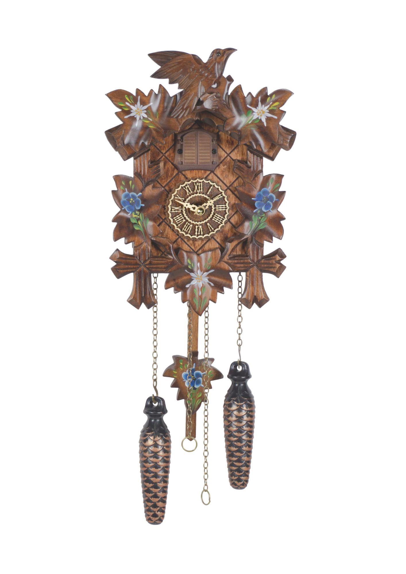 Cuckoo Clock | Blue Edelweiss | Battery